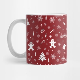 Cheerful Red Christmas Pattern Mug